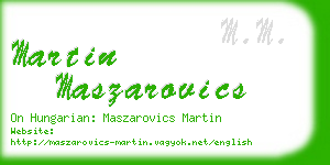 martin maszarovics business card
